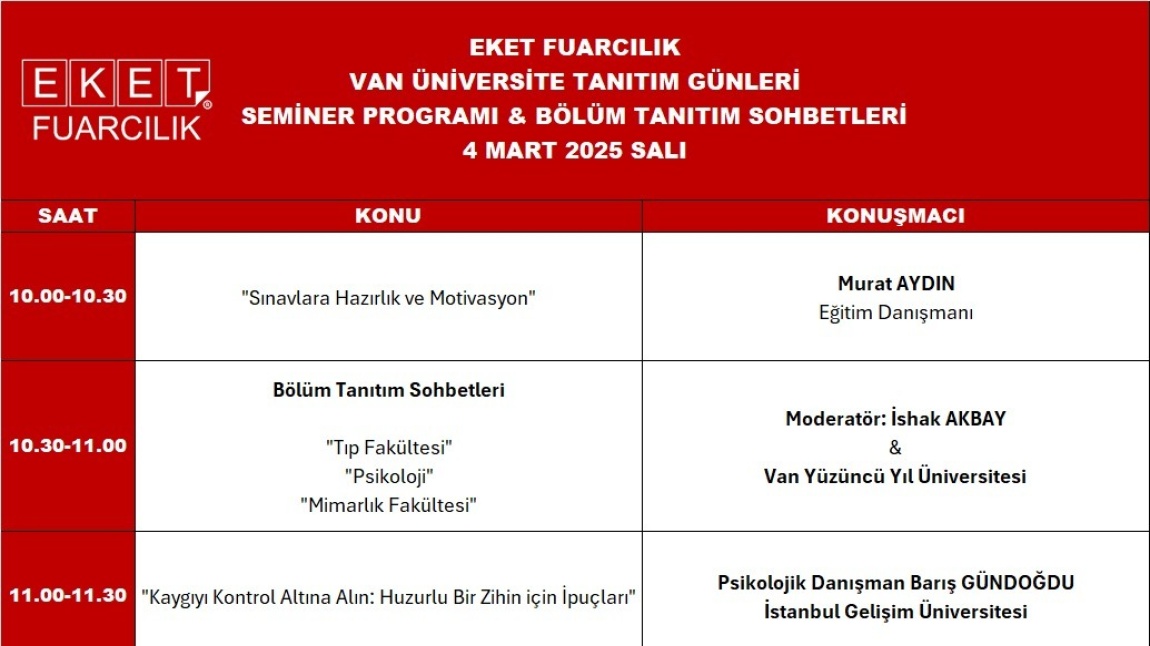 ÜNİVERSİTE TANITIM GÜNLERİ